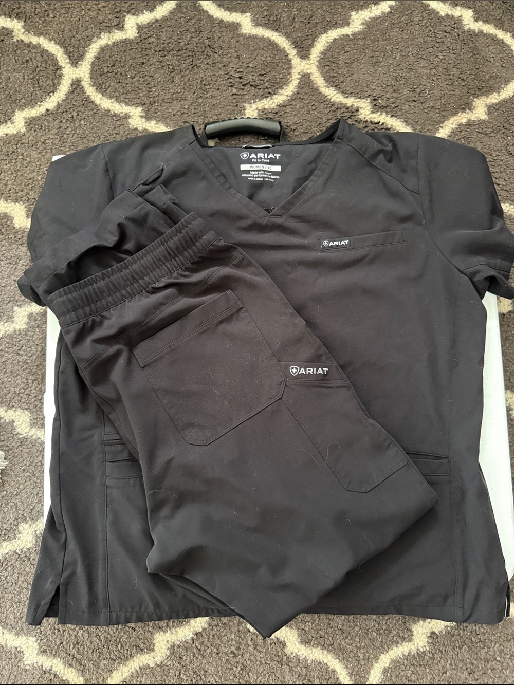 Ariat Black Scrub Top and Pants Set
